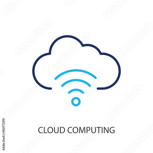 Cloud computing thin line icons. Original vector illustration.