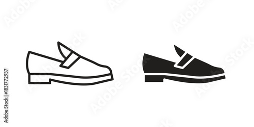 Loafer shoes icon template color editable. for graphic and web design.