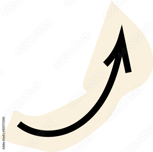 Spiral arrow doodle, collage cutout wavy twist minimal squiggly line. Curve comic turn way cut out direction. Playful quirky simple free hand elements. 