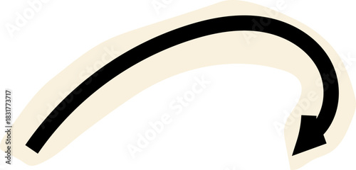 Spiral arrow doodle, collage cutout wavy twist minimal squiggly line. Curve comic turn way cut out direction. Playful quirky simple free hand elements. 