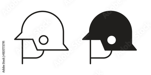 Military Helmet icon template color editable. for graphic and web design.