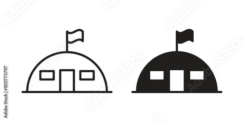 Military tent icon template color editable. for graphic and web design.