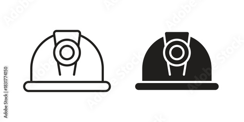 Mining Helmet icon template color editable. for graphic and web design.
