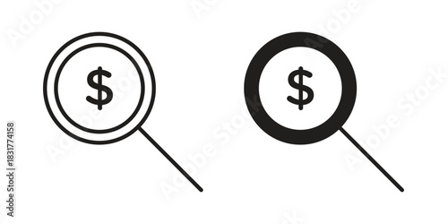 Money finder icon template color editable. for graphic and web design.