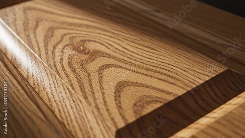 Wallpaper Mural Closeup view of polished wood grain with light reflections Torontodigital.ca