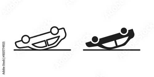 Overturned car icon template color editable. for graphic and web design.