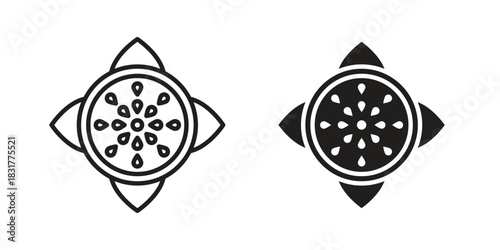 Pitaya icon template color editable. for graphic and web design.