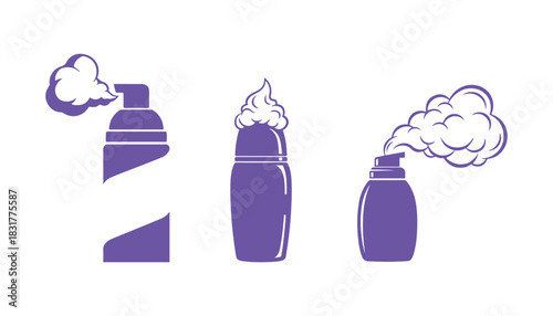 Shaving cream for silky skin, vector design of a shaving foam bottle

