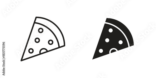 Pizza icon template color editable. for graphic and web design.