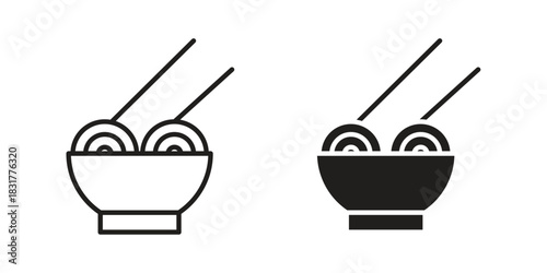 Ramen icon template color editable. for graphic and web design.