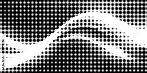 Dotted gradient vector illustration, white and black halftone background