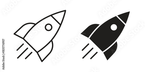 Rocket icon template color editable. for graphic and web design.
