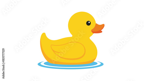 Adorable yellow rubber ducky floating in water, perfect for kids' products and playful designs that bring joy and nostalgia