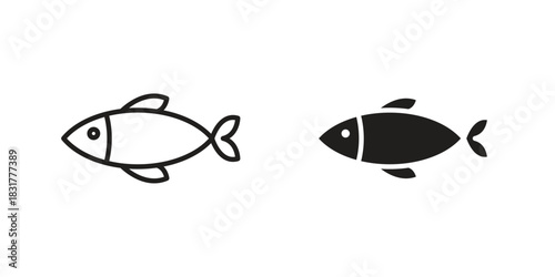 Sardine icon template color editable. for graphic and web design.
