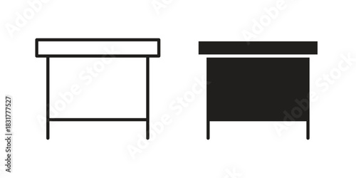 School desk icon template color editable. for graphic and web design.