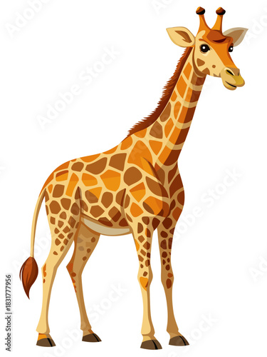 Giraffa real, full body , white background