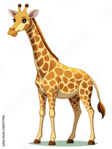 Giraffa real, full body , white background