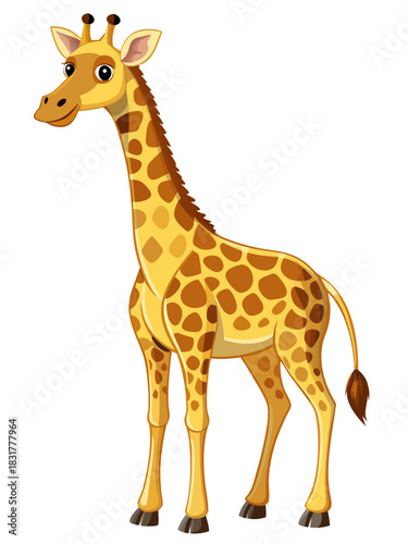Giraffa real, full body , white background