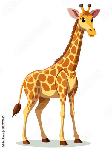 Giraffa real, full body , white background