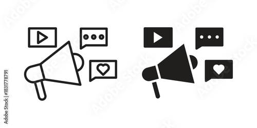 Social campaign icon template color editable. for graphic and web design.