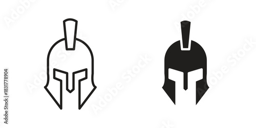Spartan Helmet icon template color editable. for graphic and web design.