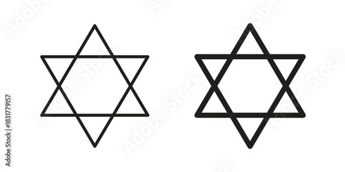 Star of David icon template color editable. for graphic and web design.