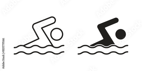 Swim icon template color editable. for graphic and web design.