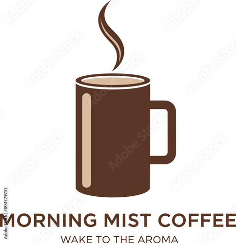 Morning Mist Coffee aroma wake up cup coffee shop Vector Illustration