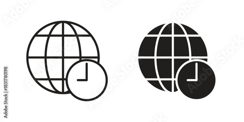 Time zones icon template color editable. for graphic and web design.
