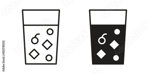 Tom Collins icon template color editable. for graphic and web design.