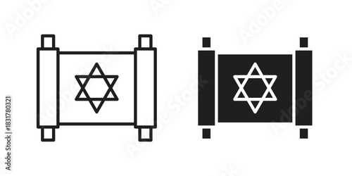 Torah icon template color editable. for graphic and web design.