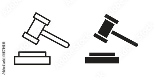 Trial hammer icon template color editable. for graphic and web design.
