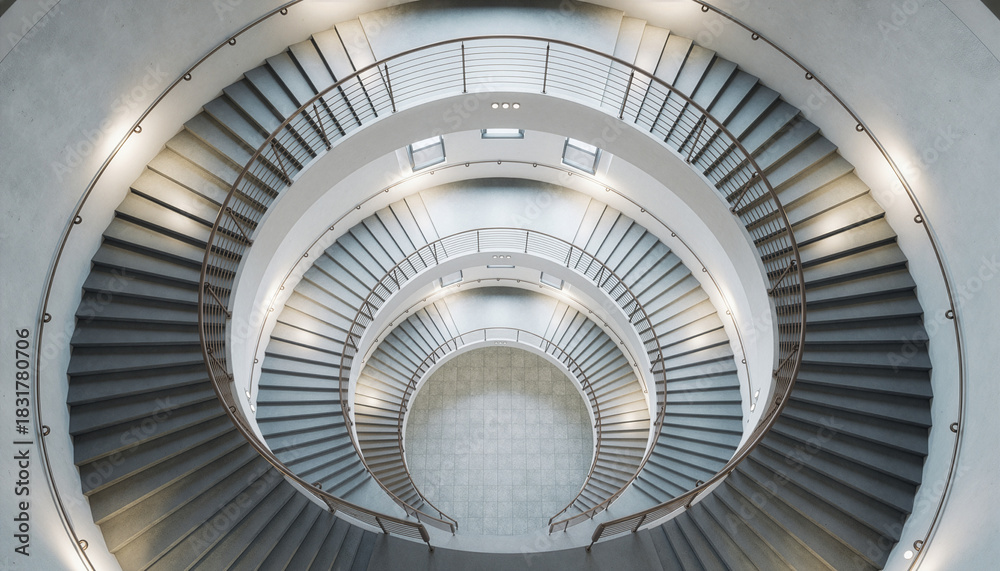 Fototapeta premium Modern spiral staircase minimalist architecture