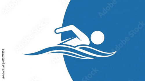 Swimming sport logo design for swim team or swimming lessons and swimming pool competitions and events