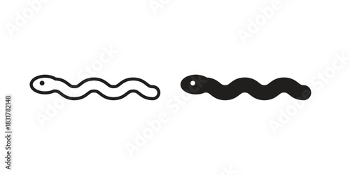 Worm icon template color editable. for graphic and web design.