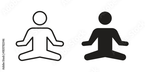 Yoga posture icon template color editable. for graphic and web design.
