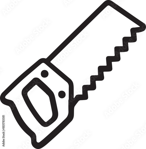 A single saw in vector form, ready for all your construction requirements and carpentry needs.