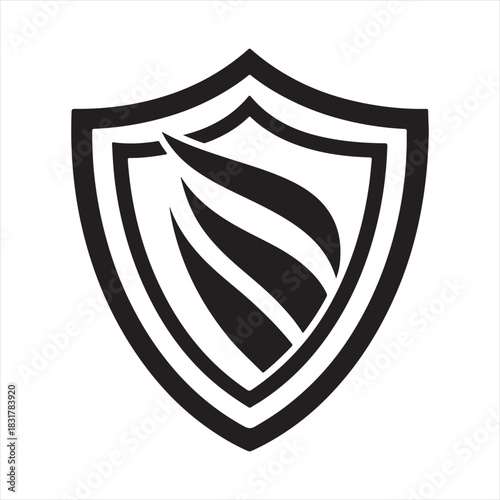 shield tech security vector silhouette line art idea illustration. tech shield icons