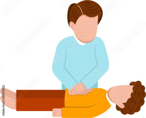 Man Performing CPR On Another Man