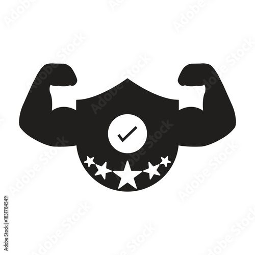 Shield icon. Shield with check mark symbol isolated on white background,