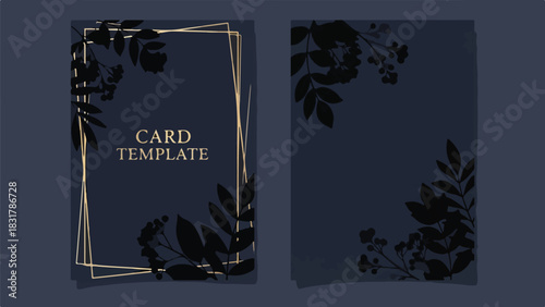 Elegant floral card template design with gold and silver accents for celebrations