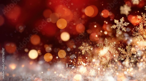 Wallpaper Mural Winter wonderland with sparkling snowflakes and warm bokeh lights Torontodigital.ca