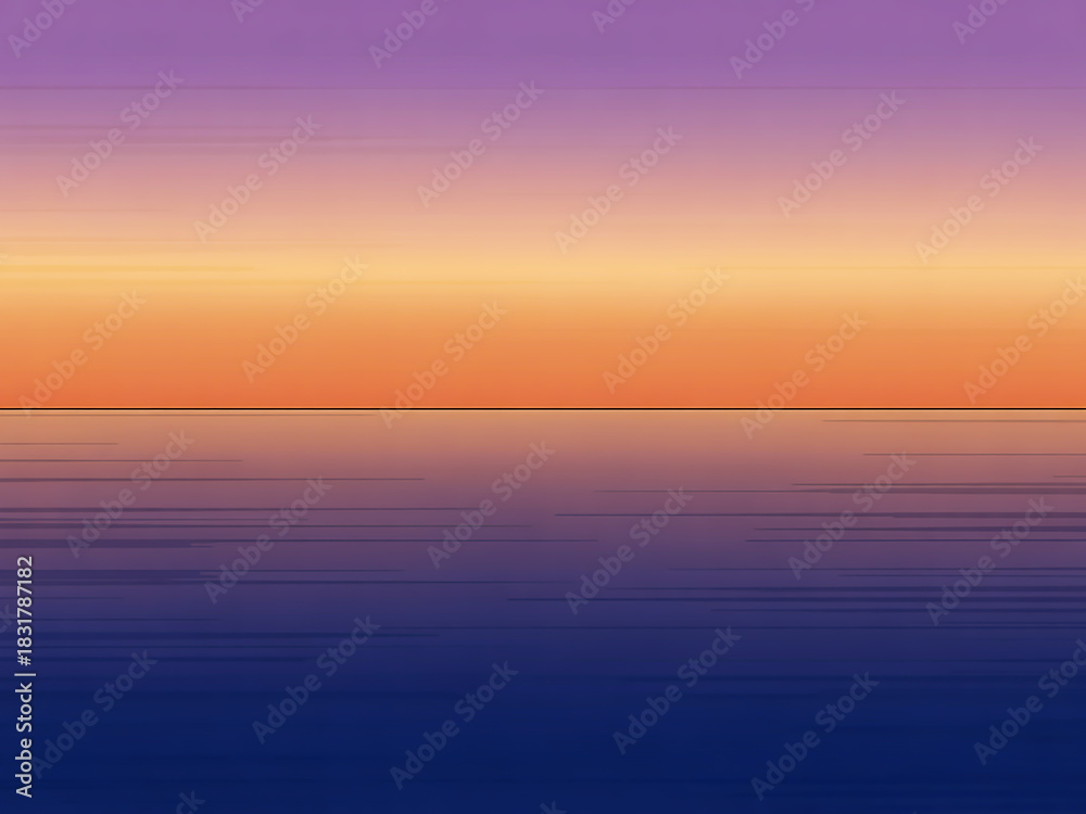 Fototapeta premium Abstract Horizon with Water and Sunset Sky ocean