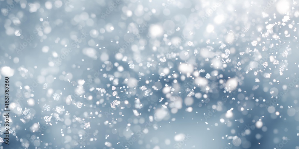 Fototapeta premium Snowstorm with many snowflakes