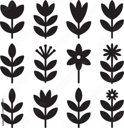 Stylized Floral Vector Pattern Abstract Botanical Design