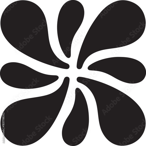 Abstract Black Splatter Design Graphic Element