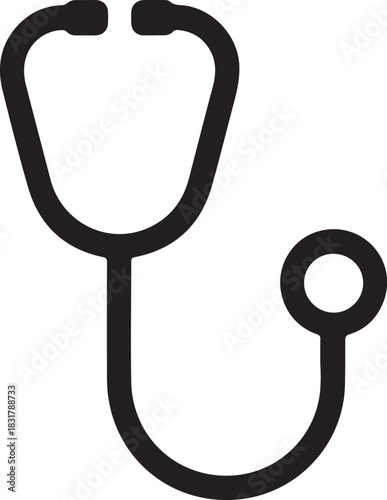 Minimalist Stethoscope Icon for Healthcare Professionals and Medical Design Projects