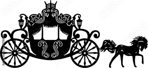 horse and carriage design illlustration silhouette