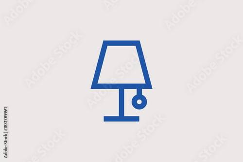desk lamp illustration in line style design. Vector illustration.	