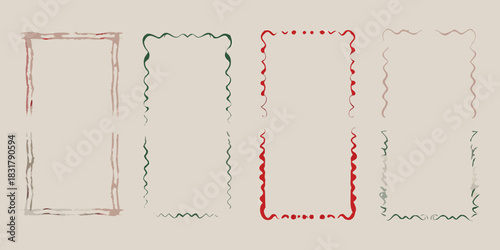 Set of hand drawn decorative frames and borders